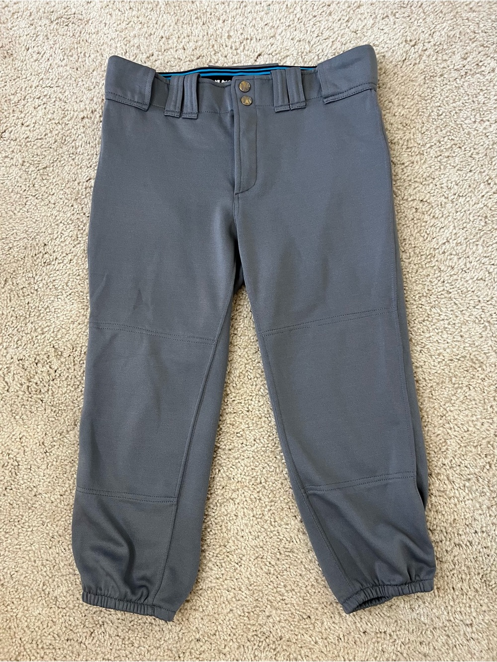 Rip-It Womens Gray Elastic Waist Athletic Padding Softball Pants Size Small